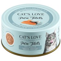 CAT'S LOVE Nassfutter Katze Adult Pure Filets Lachs 6x100 g