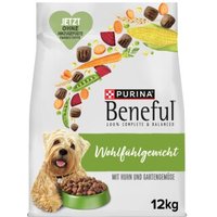 Beneful Purina Trockenfutter Hund, Adult, Wohlfühlgewicht, Huhn & Gartengemüse 2x12 kg