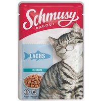 Schmusy Ragout Nassfutter Katze Adult in Sauce Lachs 22x100 g