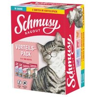 Schmusy Ragout Nassfutter Katze Vorteilspack in Sauce 12x100 g