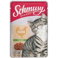 Schmusy Ragout Nassfutter Katze Adult in Gelee Huhn 88x100 g