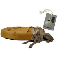 Rohrschneider ® Hundekissen inkl. Gratis-Beigabe, Kuschelhöhle "Denver" gelb L