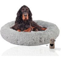Rohrschneider ® Hundebett Donut mit Gratis-Beigabe, Extra flauschiges Hundekissen L