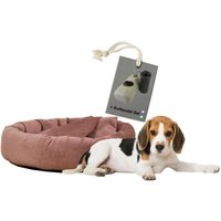 Rohrschneider ® Hundekissen inkl. Gratis-Beigabe, Kuschelhöhle "Denver" altrosa M