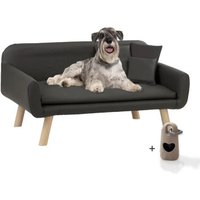 Rohrschneider ® Hundebett Kunstleder, Hundecouch mit Gratis-Beigabe