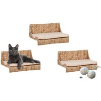 Rohrschneider ® Katzenkletterwand Fenja naturfarben 25 cm, 20 cm, 1,2 m