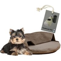 Rohrschneider ® Liegekissen inkl. Gratis-Beigabe, Kuschelinsel Samt "Valley" taupe S