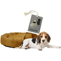 Rohrschneider ® Hundekissen inkl. Gratis-Beigabe, Kuschelhöhle "Denver" gelb M