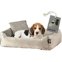 Rohrschneider ® Hundebett inkl. Gratis-Beigabe, Kuschelsofa taupe M