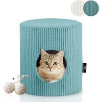 Rohrschneider ® Tierhöhle Cord inkl. Gratis-Spielkugel 2er-Set türkis