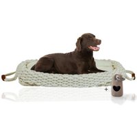 Rohrschneider ® Flauschiges Tierbett inkl. Gratis-Beigabe, Körbchen in Flechtoptik L