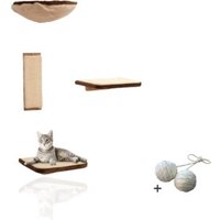 Rohrschneider Katzen Kletterwand 4-er Set mit Gratis-Spielballset