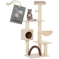 Rohrschneider Kratzbaum für Katzen mit Gratis-Beigabe, Katzenkratzbaum "Utah" beige