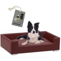 Rohrschneider Hundesofa mit Gratis-Beigabe, Hundecouch Kunstleder bordeaux