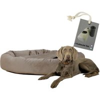 Rohrschneider ® Hundekissen inkl. Gratis-Beigabe, Kuschelhöhle "Denver" taupe L