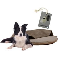 Rohrschneider ® Liegekissen inkl. Gratis-Beigabe, Kuschelinsel Samt "Valley" taupe L