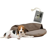 Rohrschneider ® Liegekissen inkl. Gratis-Beigabe, Kuschelinsel Samt "Valley" taupe M