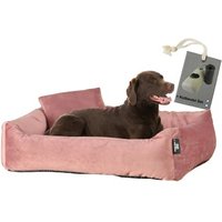 Rohrschneider ® Hundebett inkl. Gratis-Beigabe, Kuschelsofa altrosa L