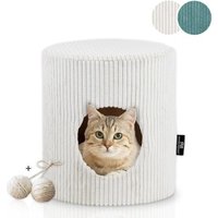 Rohrschneider ® Tierhöhle Cord inkl. Gratis-Spielkugel 2er-Set beige