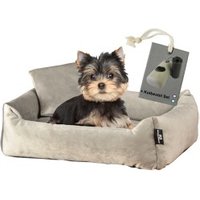 Rohrschneider ® Hundebett inkl. Gratis-Beigabe, Kuschelsofa taupe S