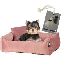 Rohrschneider ® Hundebett inkl. Gratis-Beigabe, Kuschelsofa altrosa S