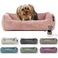 Rohrschneider ® Hundebett waschbar für kleine Hunde mit Hundekissen Cord (ca. 55x42 cm) inkl. Gassibeutel