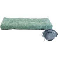Rohrschneider ® Hundebett mit Anti-Rutsch-Boden, strapazierfähiges Kissen für Hunde und Katzen, B80 x T50 x H7 cm, inkl. Gratis-Wassernapf