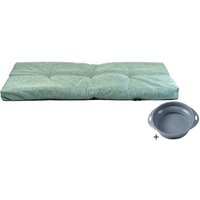 Rohrschneider ® Hundebett mit Anti-Rutsch-Boden, strapazierfähiges Kissen für Hunde und Katzen, B120 x T75 x H7 cm, inkl. Gratis-Wassernapf