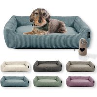 Rohrschneider Hundebett waschbar, robuster Breit-Cordstoff mit Gratis-Beigabe