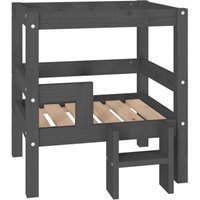 VidaXL erhöhtes Hundebett aus Kiefernholz grau 53,5 cm, 60 cm, 53,5 cm