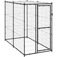 VidaXL Outdoor-Hundezwinger Stahl mit Dach