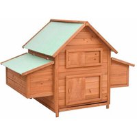 VidaXL Hühnerstall 150 x 96 x 110 cm (B x T x H) naturfarben