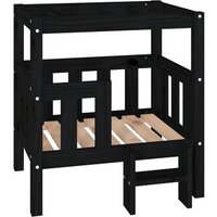 VidaXL erhöhtes Hundebett aus Kiefernholz schwarz 43 cm, 70 cm, 43 cm