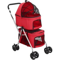 VidaXL Hundewagen 83x48x97cm (L x B x H) rot