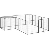 VidaXL Hundezwinger Stahl schwarz 3,3 m, 3,3 m, 1,1 m