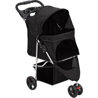 VidaXL Hundewagen 80x46x98cm (L x B x H) schwarz