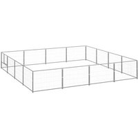 VidaXL Hundezwinger Stahl silber 4 m, 4 m, 70 cm