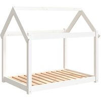 VidaXL Hundebett XL (101x70x90 cm) aus Kiefernholz weiß