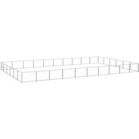 VidaXL Hundezwinger Stahl silber 10 m, 6 m, 70 cm