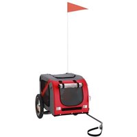 VidaXL Fahrradanhänger Hund 124 x 53 x 53 cm (L x B x H) rot