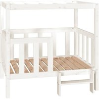 VidaXL erhöhtes Hundebett aus Kiefernholz weiß 83,5 cm, 1 m, 83,5 cm