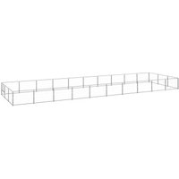 VidaXL Hundezwinger Stahl silber 10 m, 3 m, 70 cm