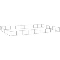 VidaXL Hundezwinger Stahl silber 9 m, 6 m, 70 cm
