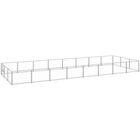 VidaXL Hundezwinger Stahl silber 8 m, 3 m, 70 cm