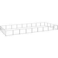 VidaXL Hundezwinger Stahl silber 9 m, 4 m, 70 cm