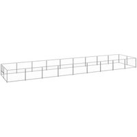 VidaXL Hundezwinger Stahl silber 9 m, 2 m, 70 cm