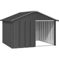 VidaXL Hundehütte Verzinkter Stahl Hundezwinger Hundekäfig anthrazit 1,165 m, 1,03 m, 81,5 cm