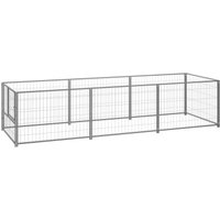 VidaXL Hundezwinger Stahl silber 3 m, 1 m, 70 cm