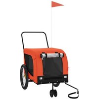 VidaXL Fahrradanhänger Hund 134 x 68 x 74 cm (L x B x H) orange
