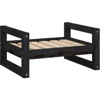 VidaXL Hundebett S (55,5x45,5x28 cm) aus Kiefernholz schwarz